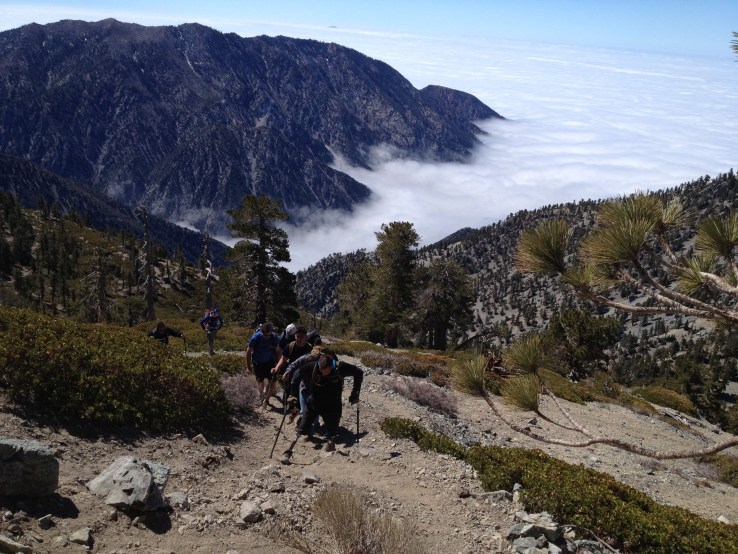 SSgt. Mark Zambon climbing toward the summit.
