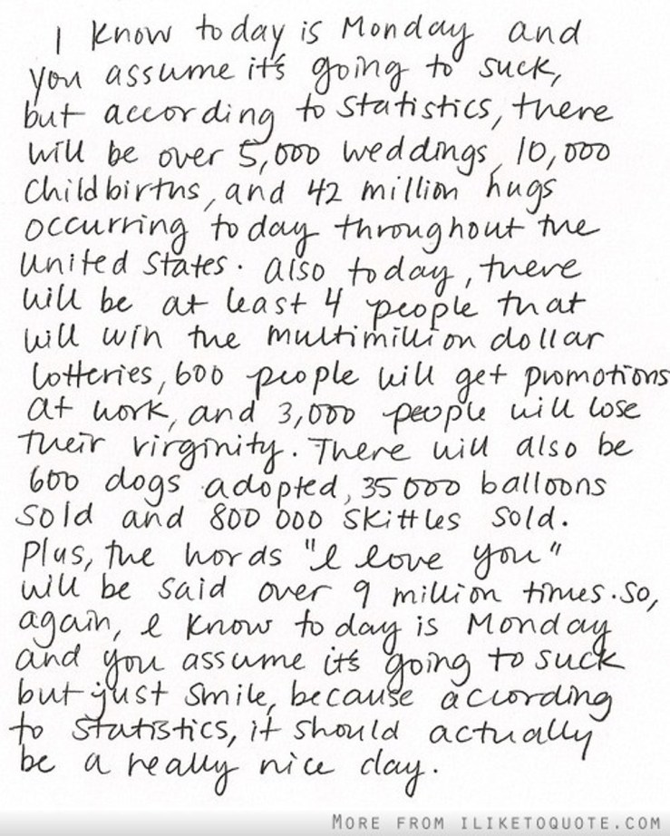 Monday is going to suck